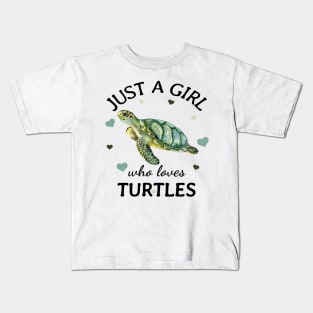 Just a Girl Who Loves turtles Gift Kids T-Shirt